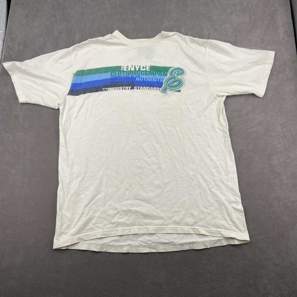 VTG 90's Enyce Clothing Company Diddy T Shirt Mens 3XL White Graphic Crew Neck
